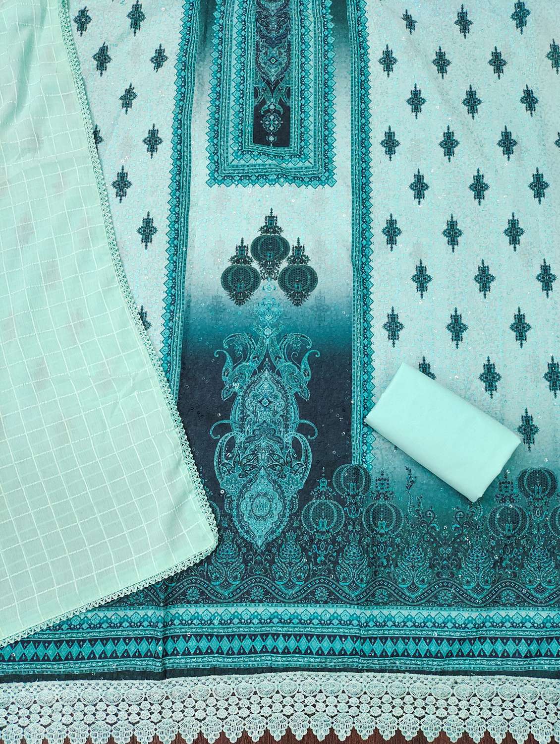 women printed embroidered unstitched suit set - 21980968 -  Standard Image - 2