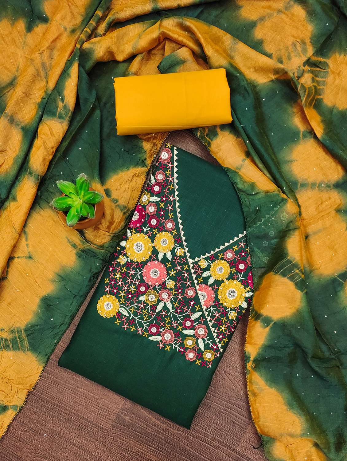 women solid with work embroidered unstitched suit set - 21980998 -  Standard Image - 2