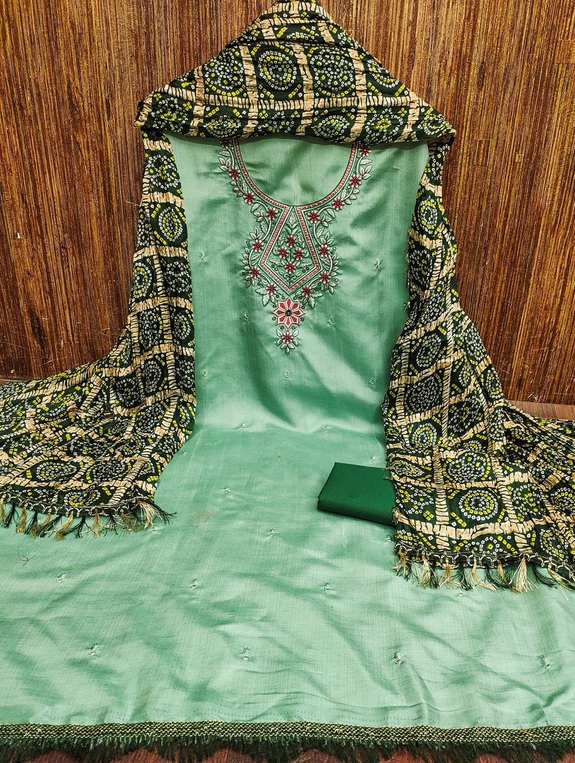 women solid with work embroidered unstitched suit set - 21981013 -  Standard Image - 2