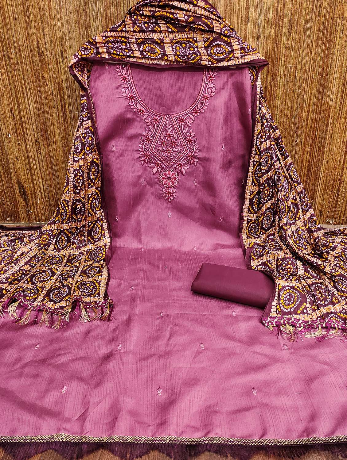 women solid with work embroidered unstitched suit set - 21981016 -  Standard Image - 2