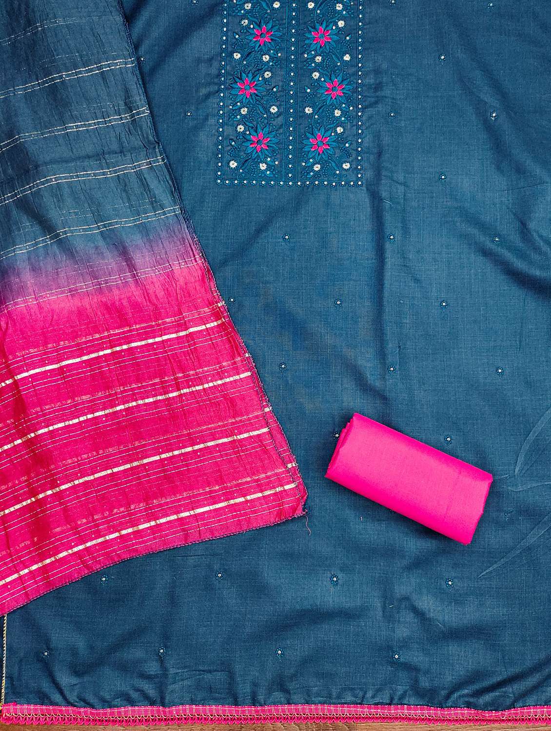 women solid with work embroidered unstitched suit setv - 21981033 -  Standard Image - 2