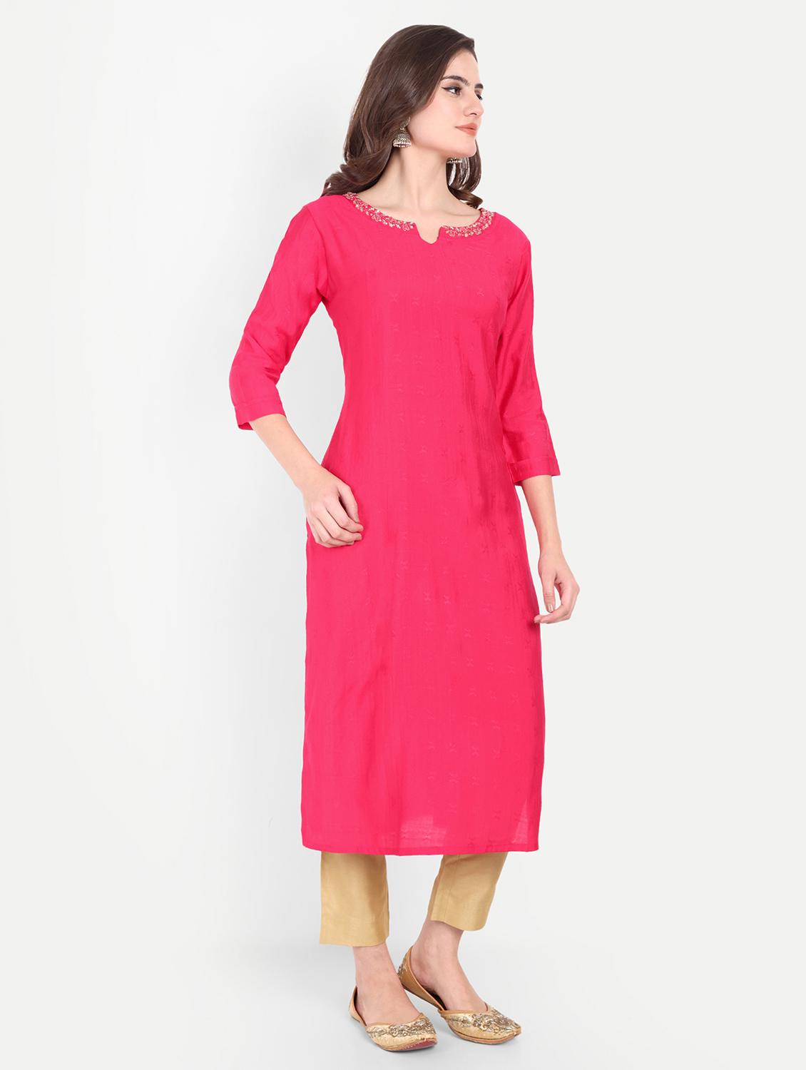 women self designed three quarter sleeve kurta - 21981047 - Standard Image - 2