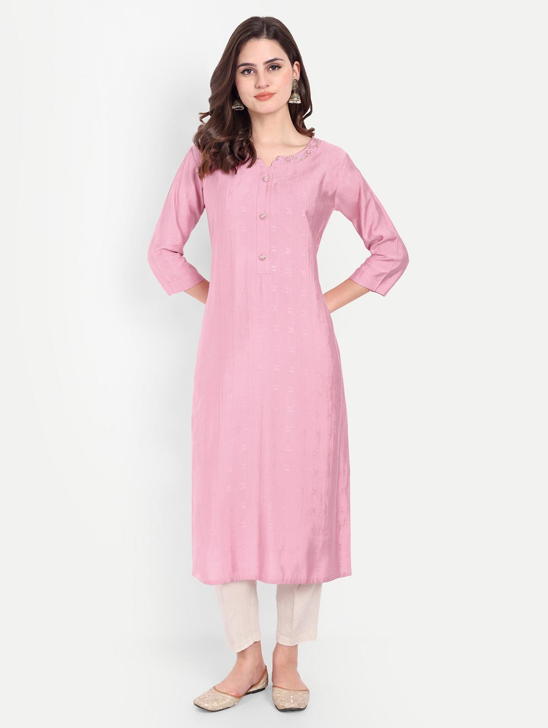women self designed three quarter sleeve kurta - 21981048 - Standard Image - 2