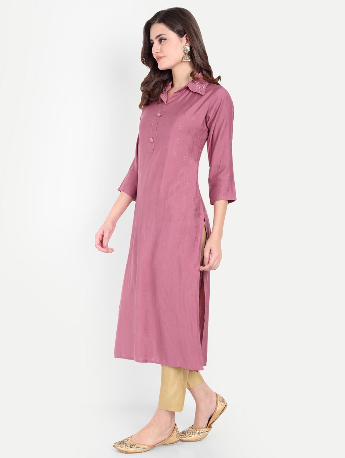 women self designed three quarter sleeve kurta - 21981050 - Standard Image - 2
