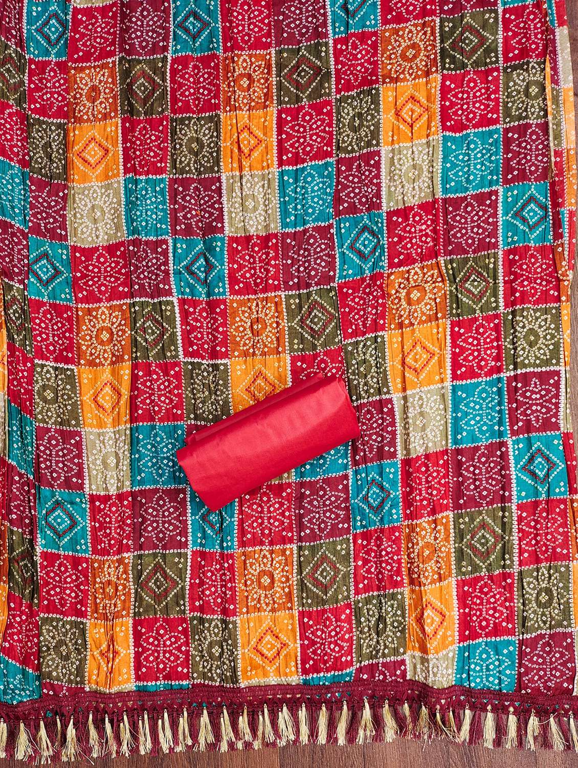 women solid with work embroidered unstitched suit set - 21981126 -  Standard Image - 2