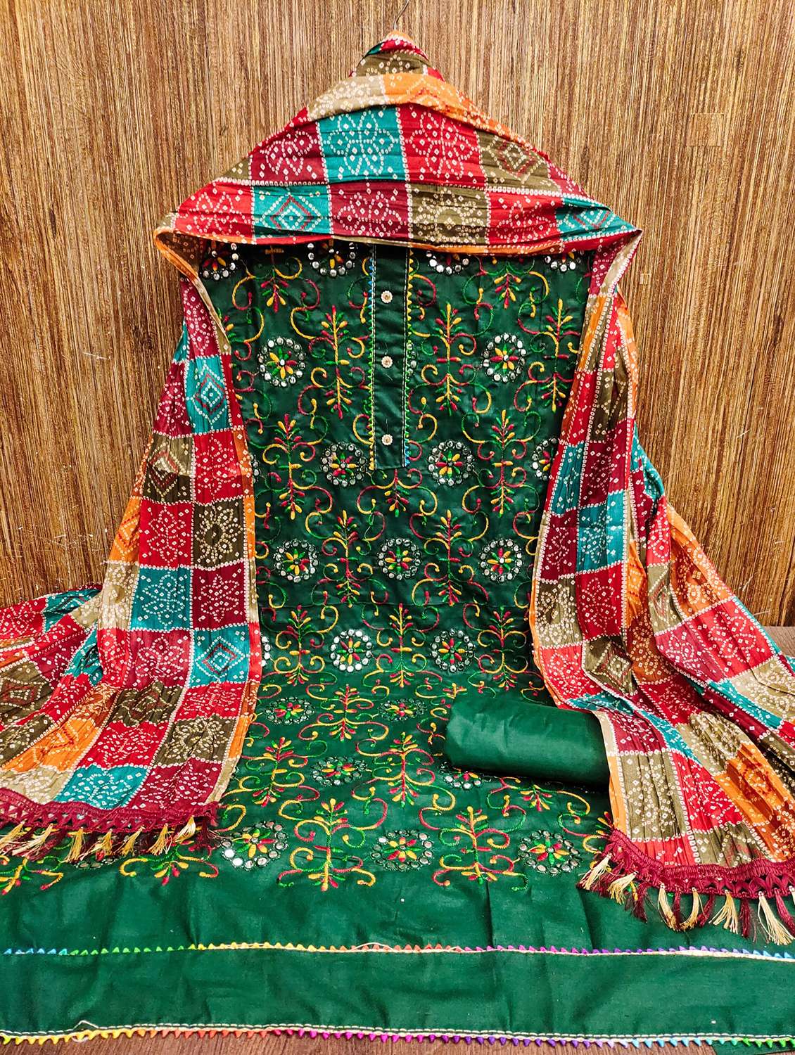 women solid with work embroidered unstitched suit set - 21981130 -  Standard Image - 2