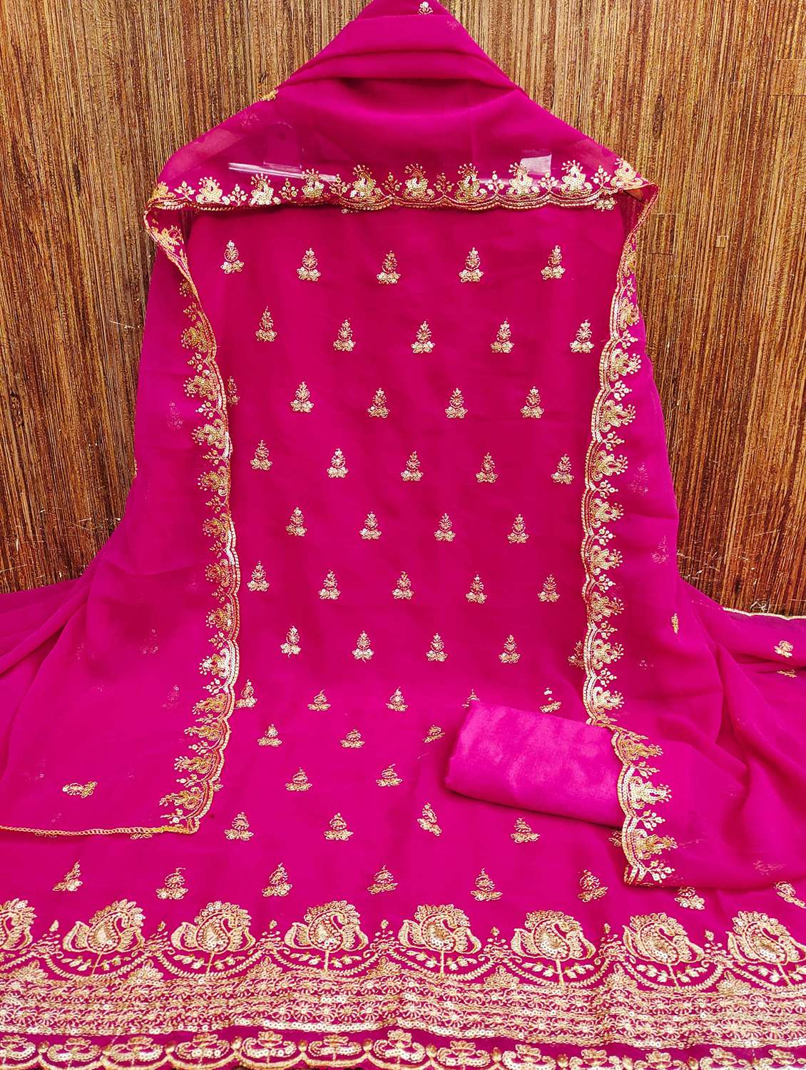 women solid with work embroidered unstitched suit set - 21981138 -  Standard Image - 2