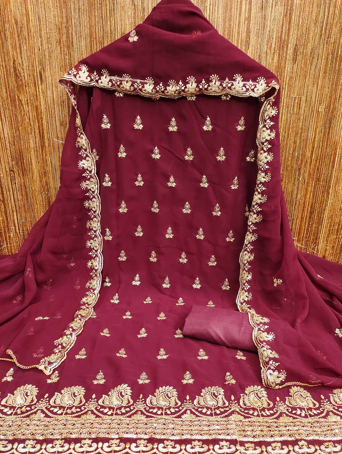 women solid with work embroidered unstitched suit set - 21981139 -  Standard Image - 2