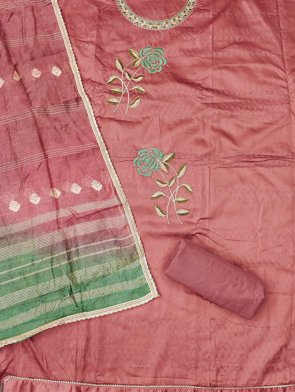 women embroidered unstitched suit set - 21981159 -  Standard Image - 2