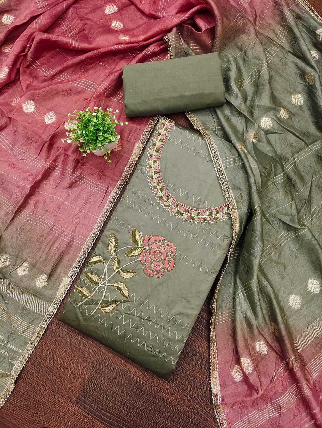 women embroidered unstitched suit set - 21981160 -  Zoom Image - 0