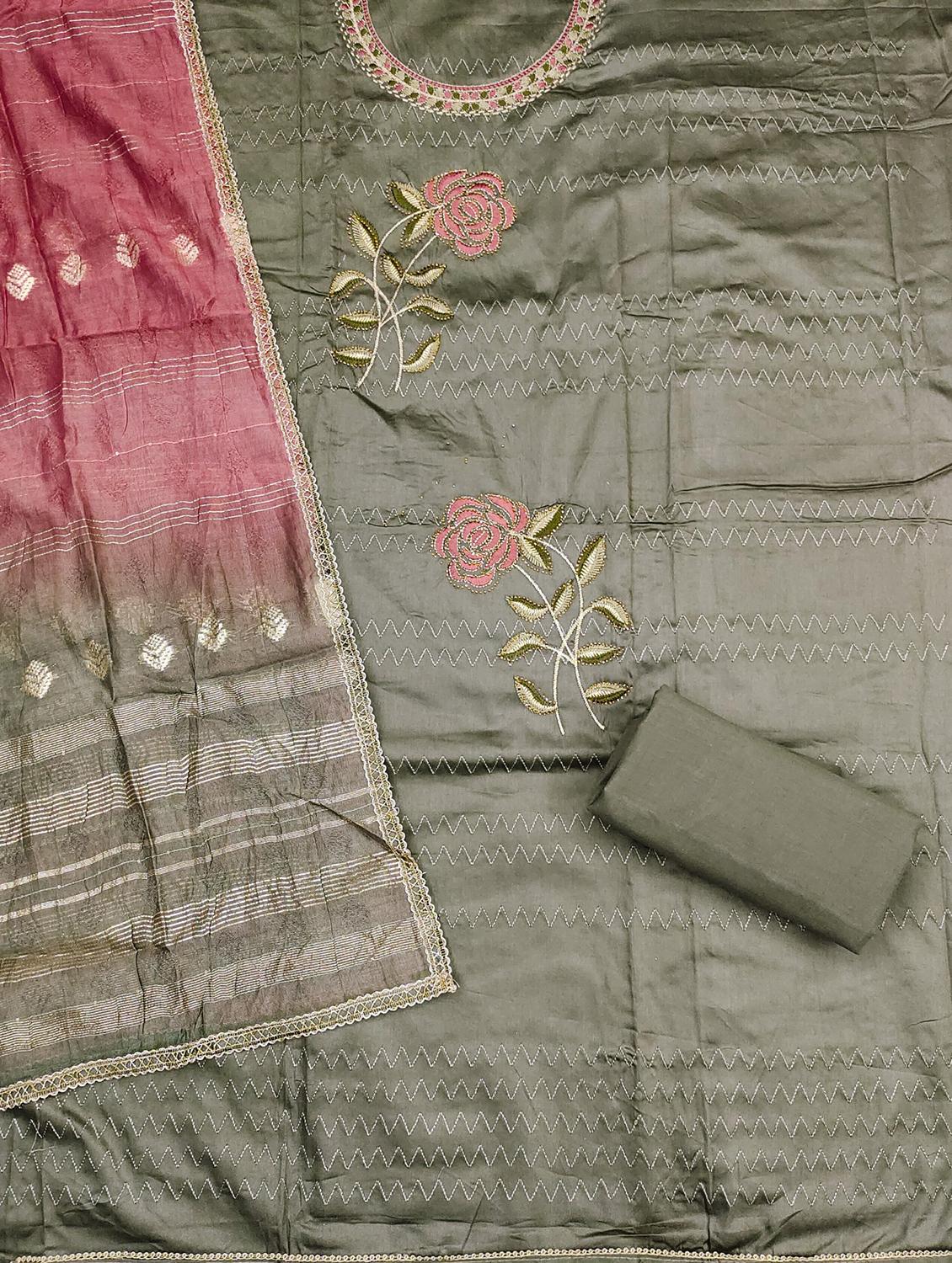 women embroidered unstitched suit set - 21981160 - Standard Image - 2