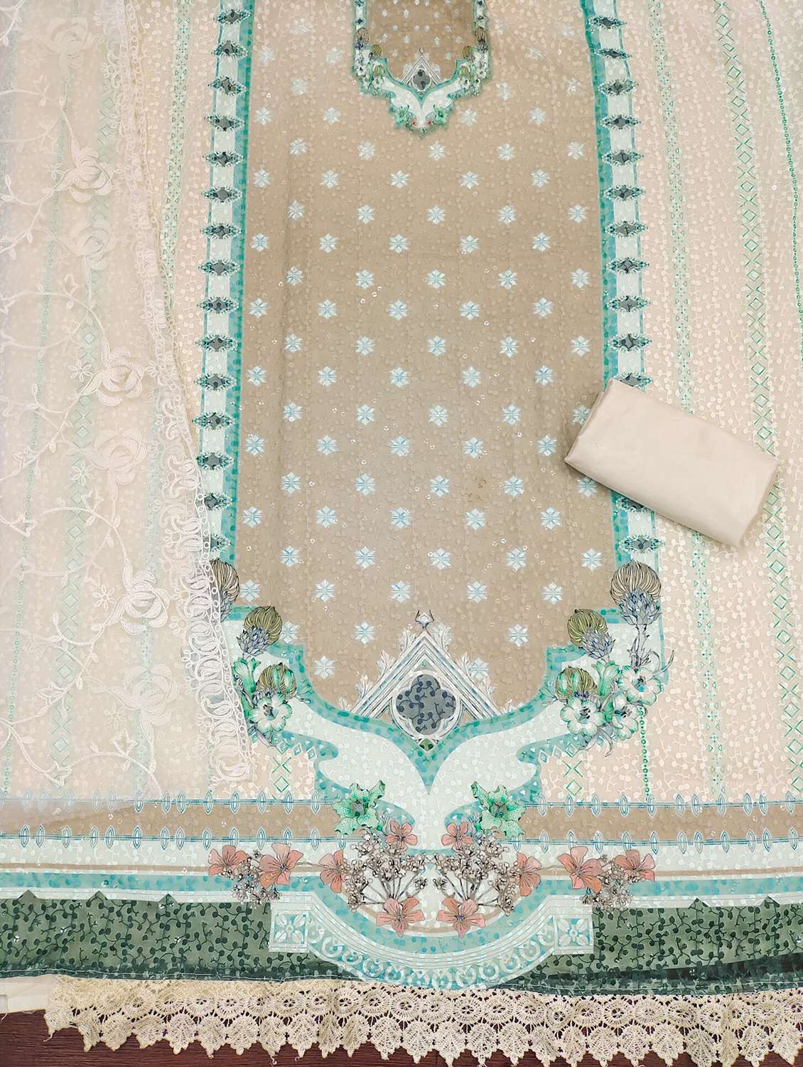 women embroidered unstitched suit set - 21981170 -  Standard Image - 2