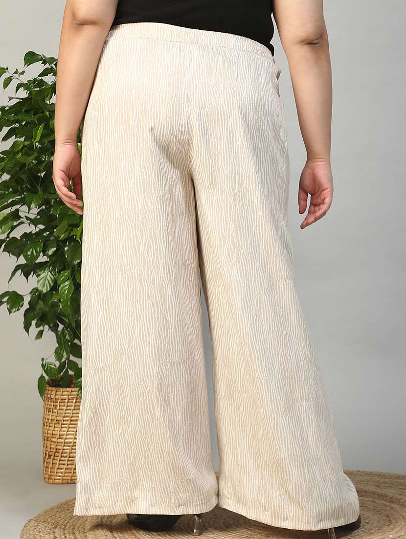 women plus size printed mid rise wide leg trouser - 21981183 - Standard Image - 2