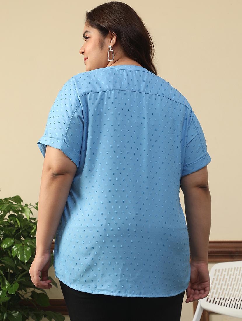 women plus size self designed short sleeve top - 21981190 - Standard Image - 2