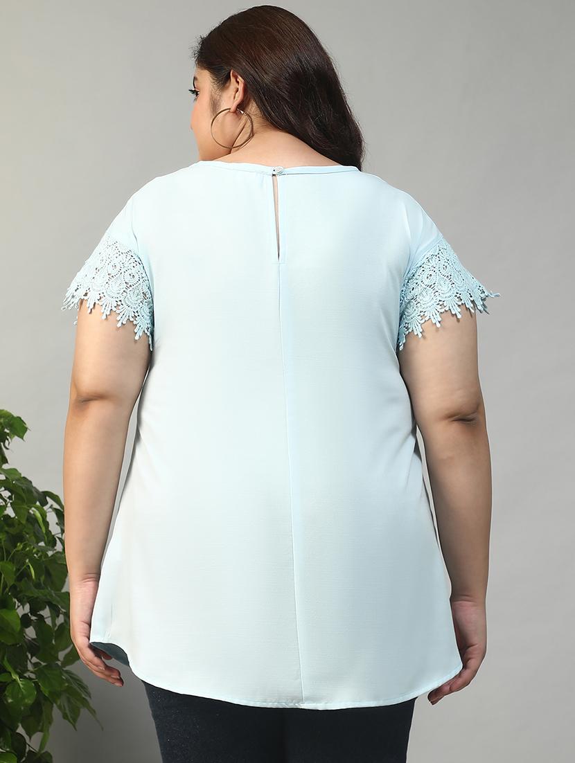 women plus size solid short sleeve top - 21981193 - Standard Image - 2