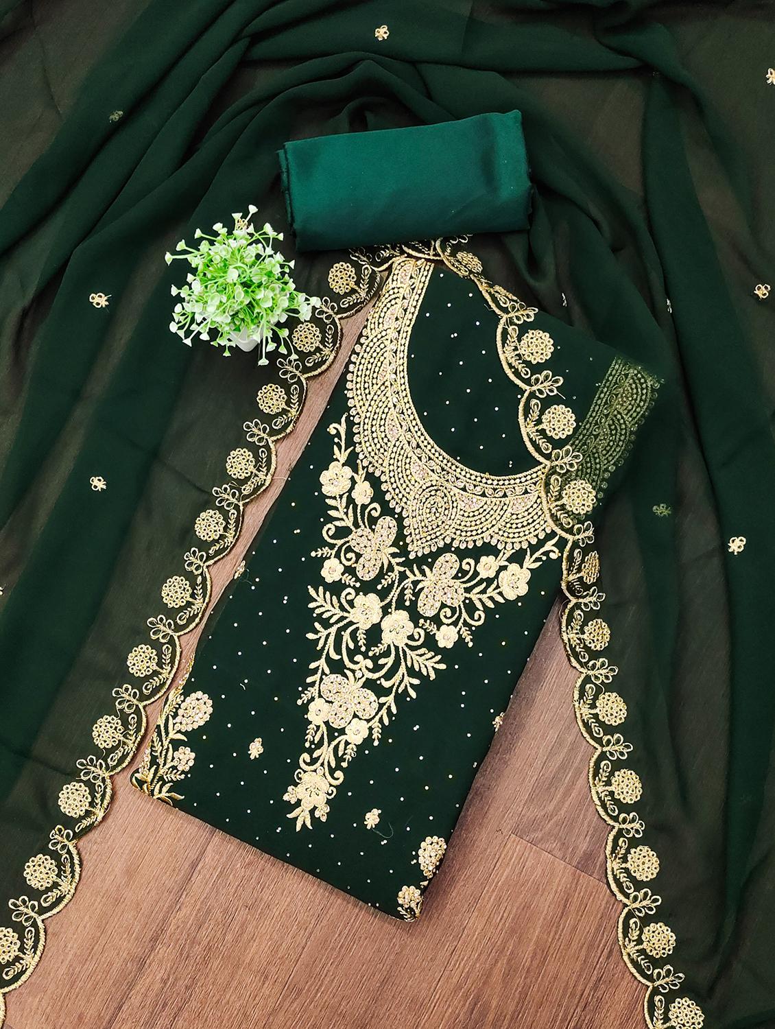 women embroidered unstitched suit set