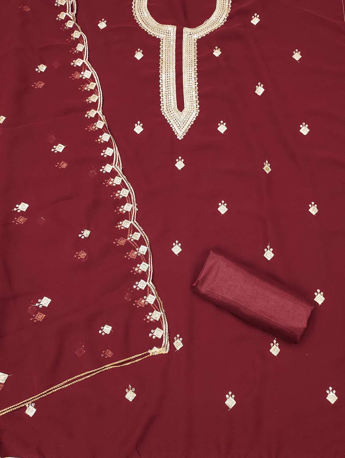 women embroidered unstitched suit set - 21981237 -  Standard Image - 2