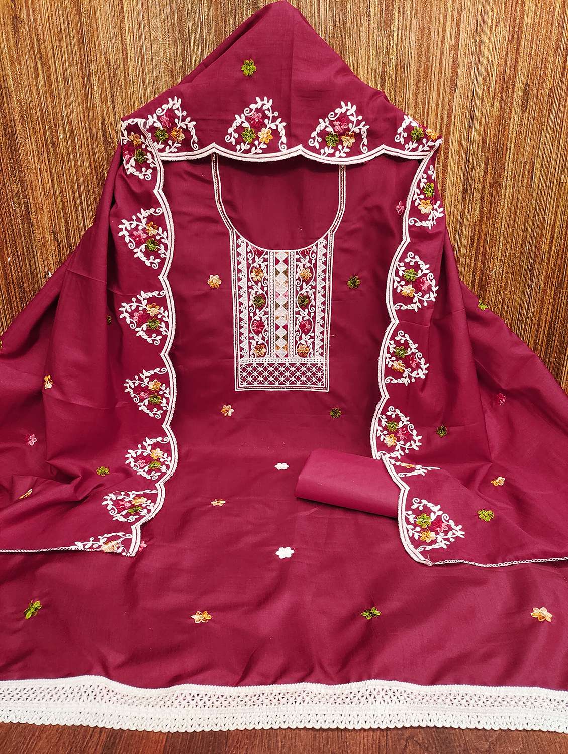 women embroidered unstitched suit set - 21981252 -  Standard Image - 2