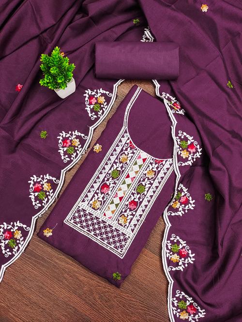 women embroidered unstitched suit set - 21981255 - Standard Image - 0