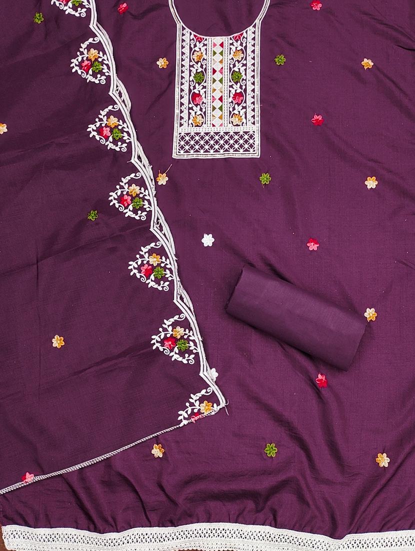 women embroidered unstitched suit set - 21981255 - Standard Image - 2