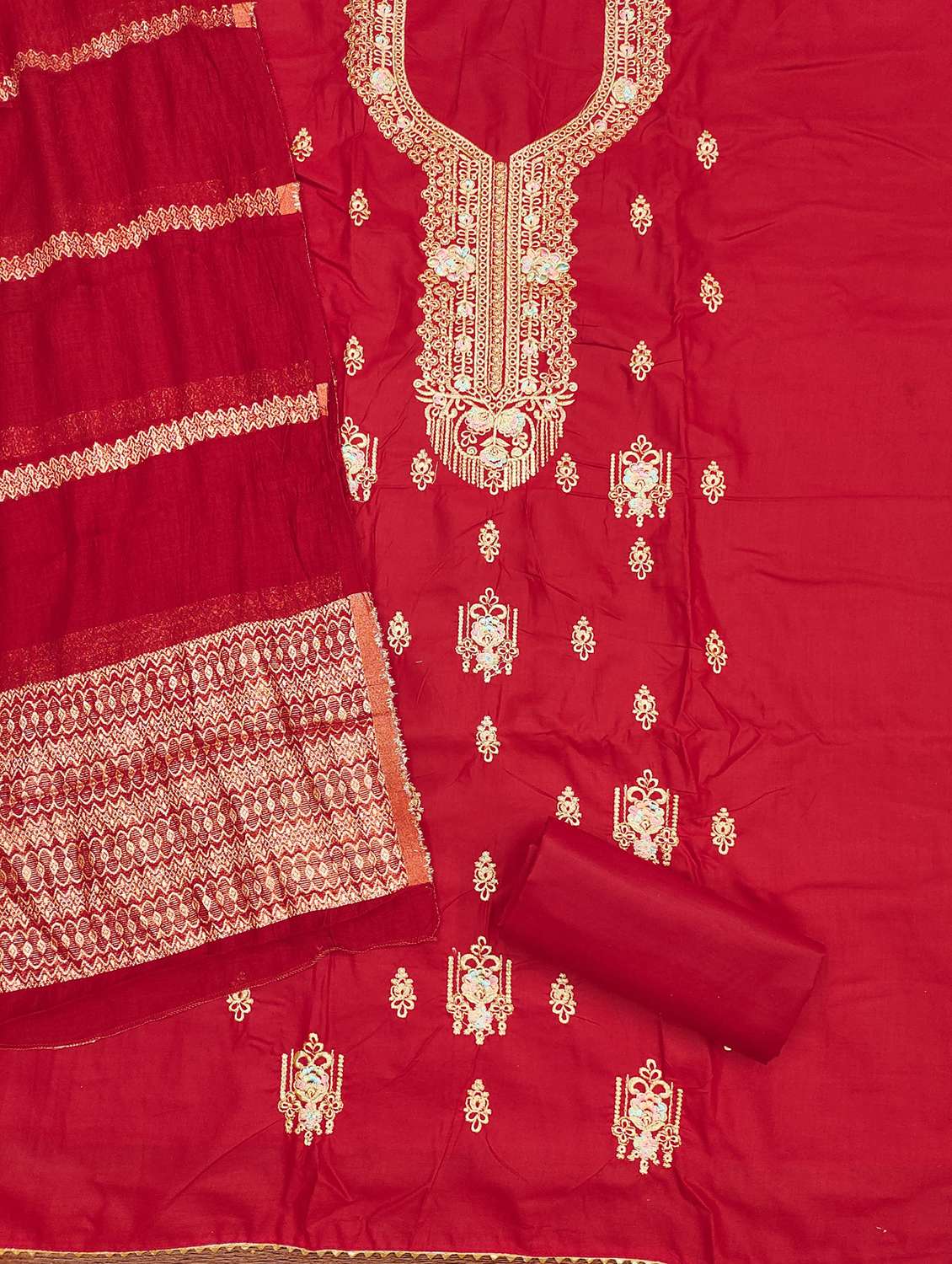 women embroidered unstitched suit set - 21981283 -  Standard Image - 2