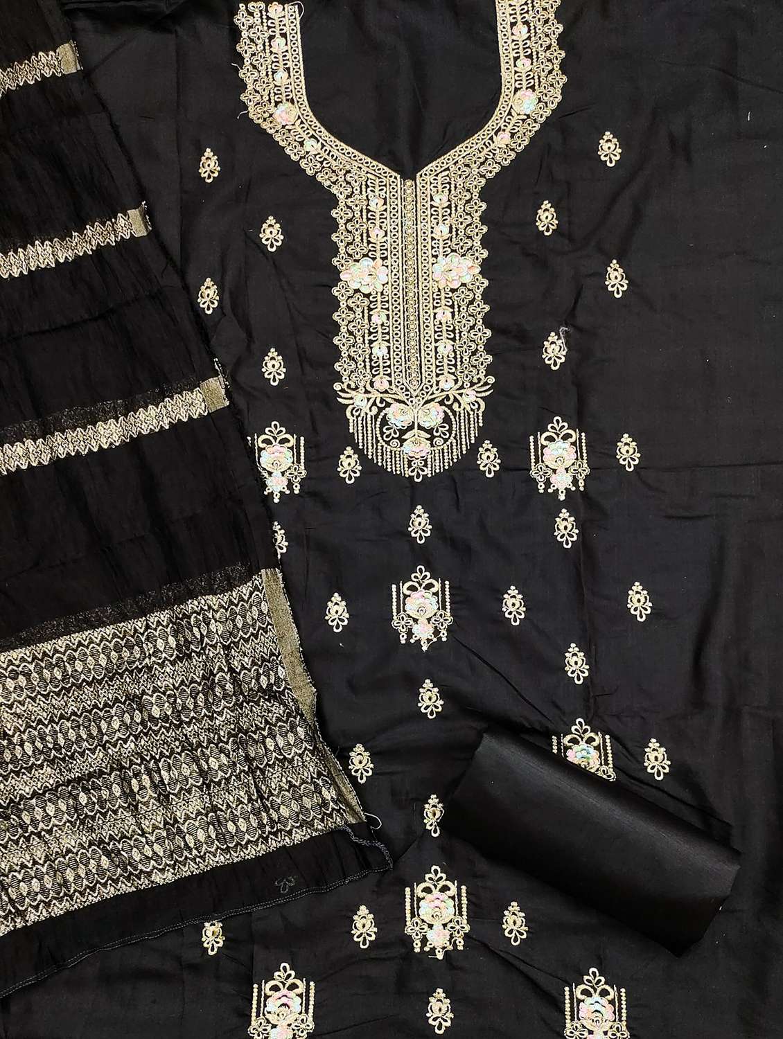 women embroidered unstitched suit set - 21981284 -  Standard Image - 2