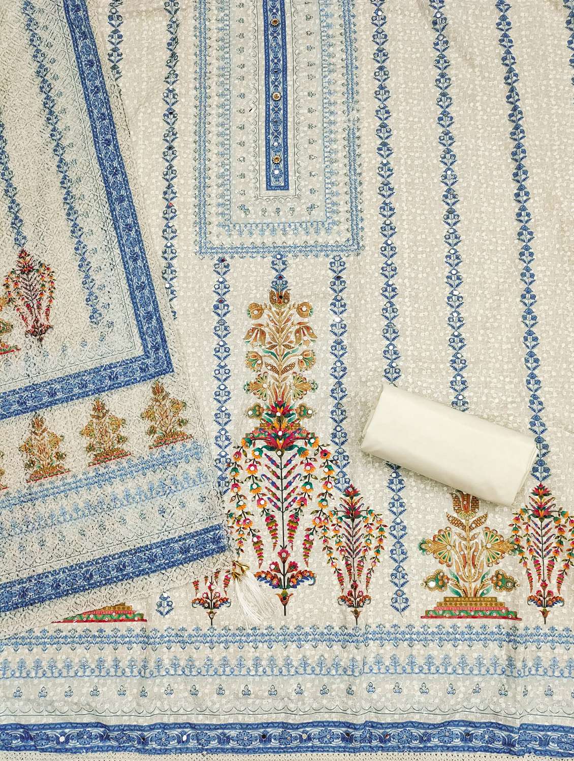 women embroidered unstitched suit set - 21981285 -  Standard Image - 2