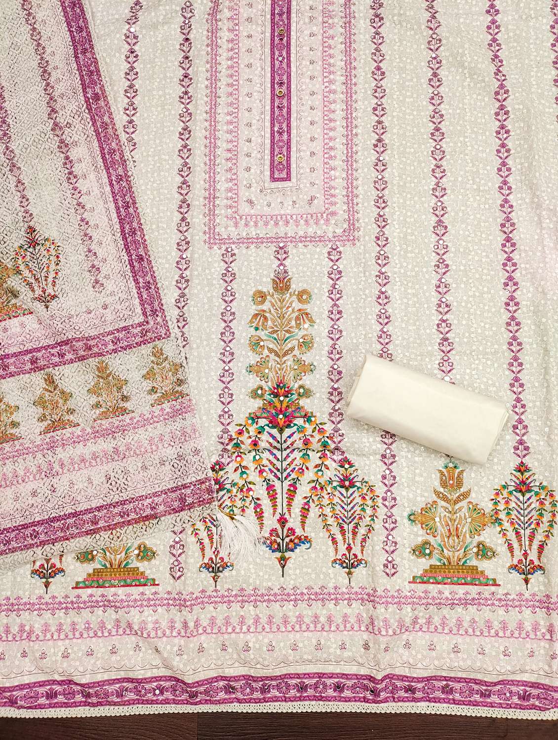 women embroidered unstitched suit set - 21981287 -  Standard Image - 2