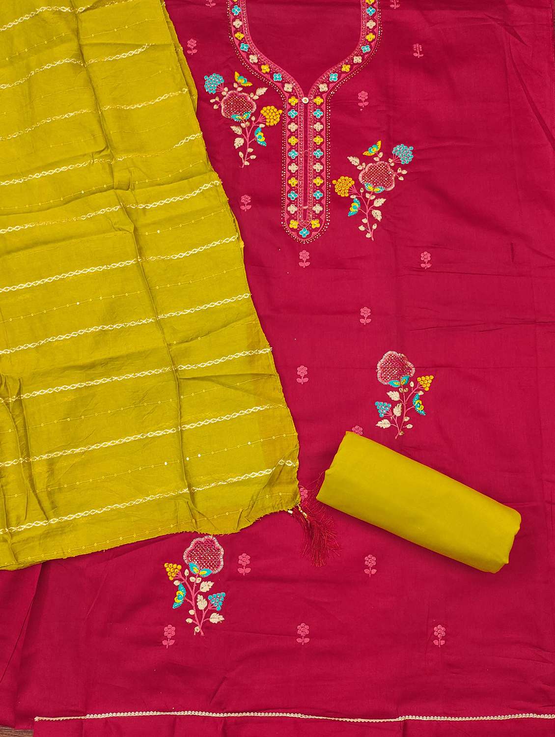 women embroidered unstitched suit set - 21981300 -  Standard Image - 2