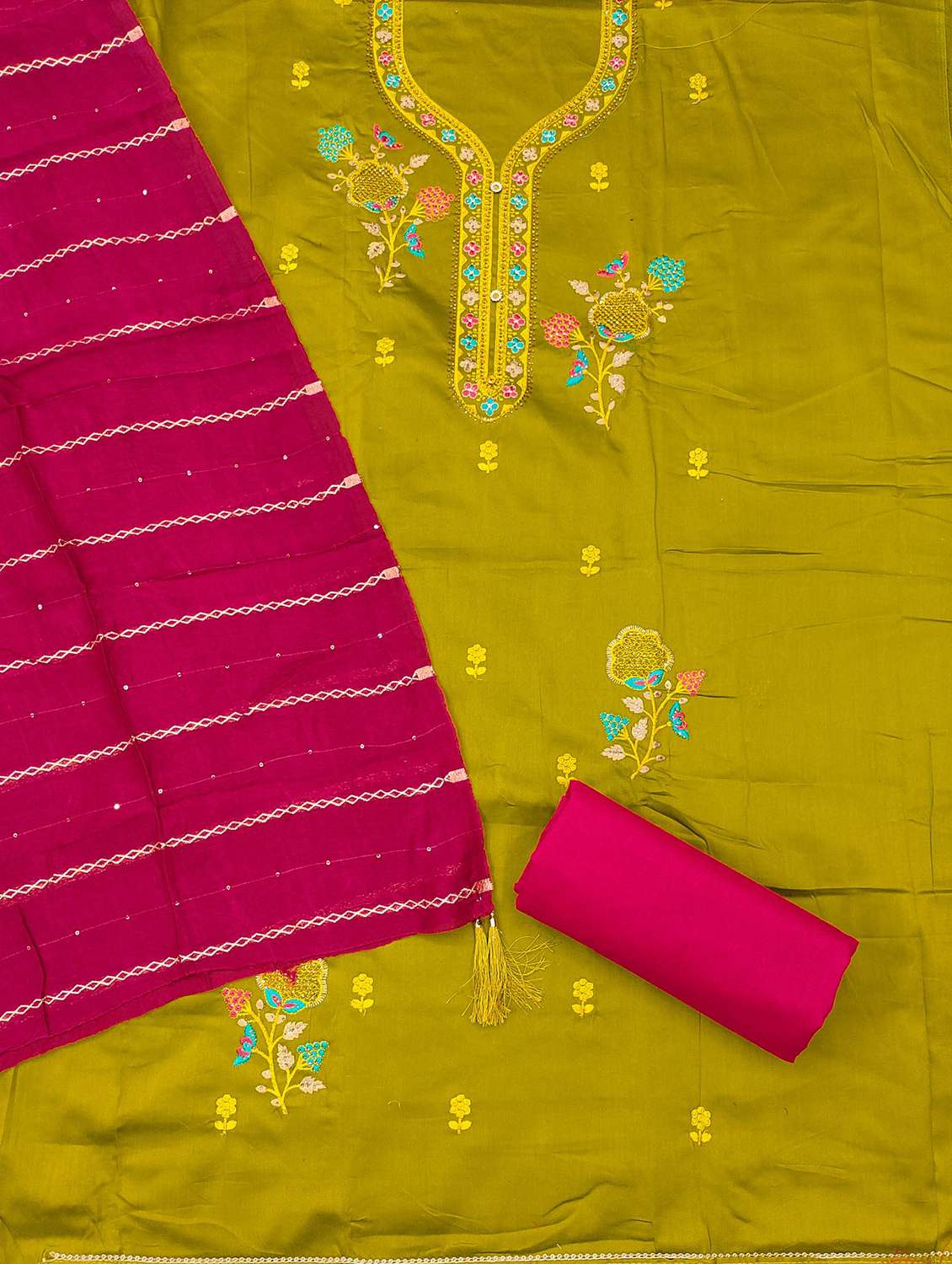 women embroidered unstitched suit set - 21981302 -  Standard Image - 2