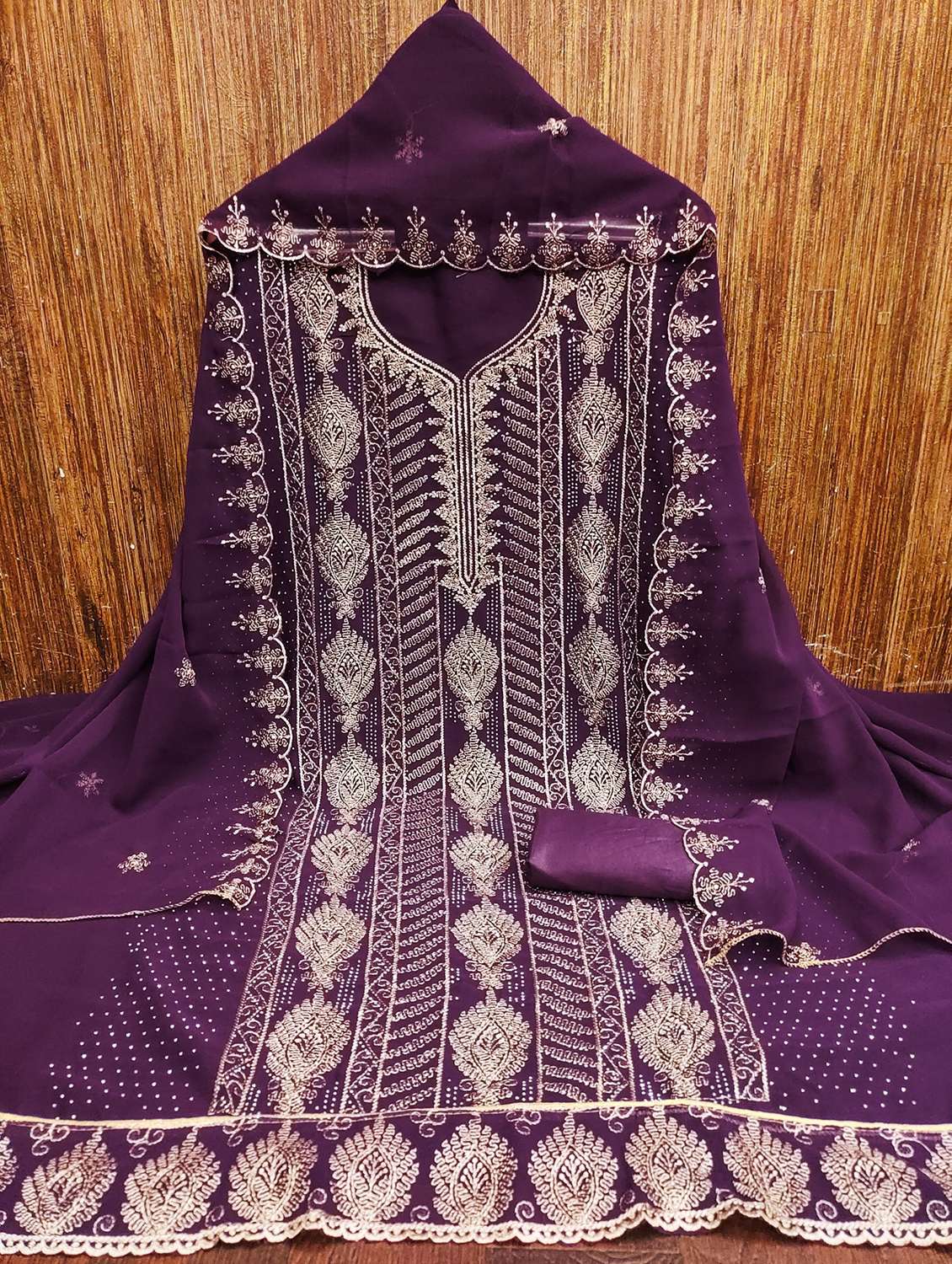 women embroidered unstitched suit set - 21981321 -  Standard Image - 2