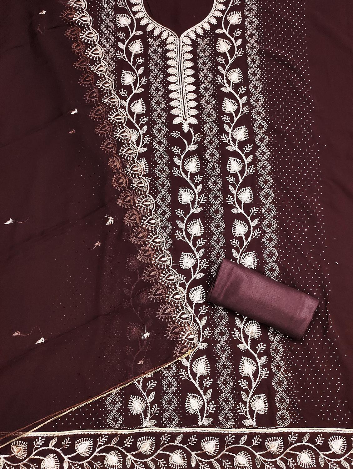women embroidered unstitched suit set - 21981325 - Standard Image - 2