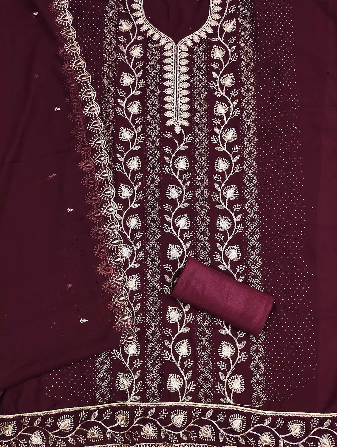 women embroidered unstitched suit set - 21981327 -  Standard Image - 2