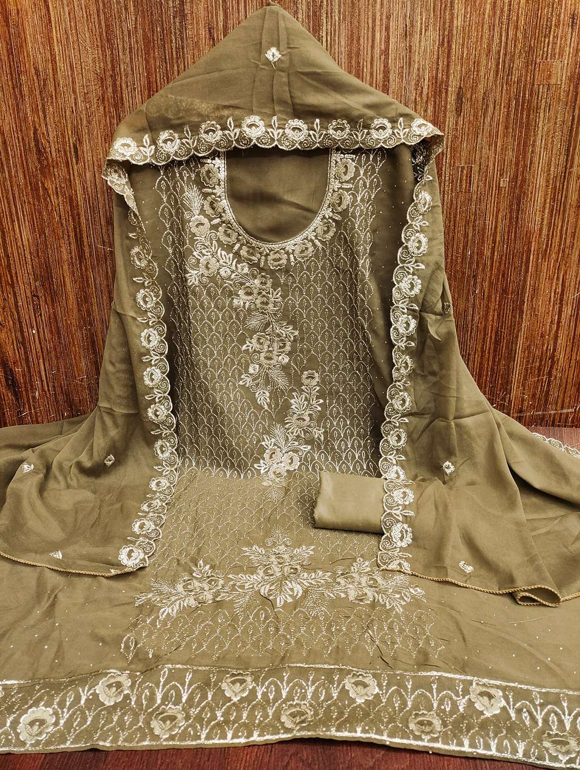 women embroidered unstitched suit set - 21981420 -  Standard Image - 2