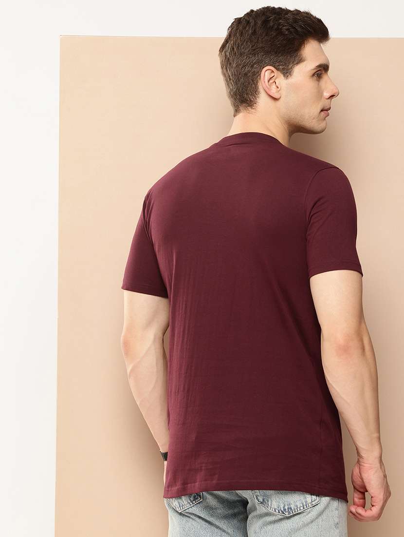 Men Front Print Round Neck Regular Fit T-shirt - 21981517 -  Standard Image - 2