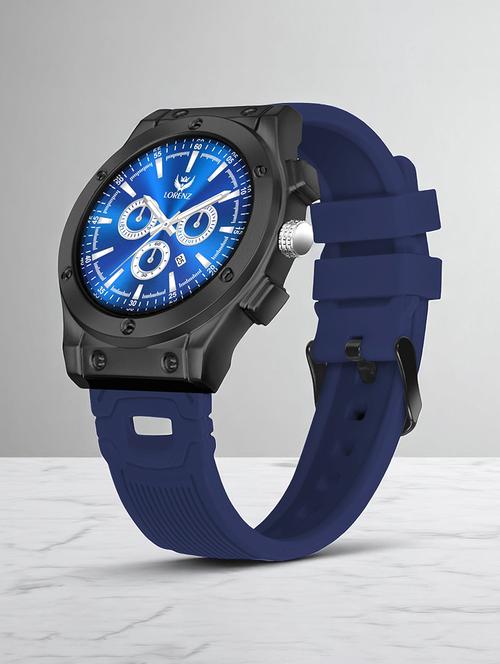 men's black dial sporty analog watch with silicone strap - 21981558 -  Standard Image - 0