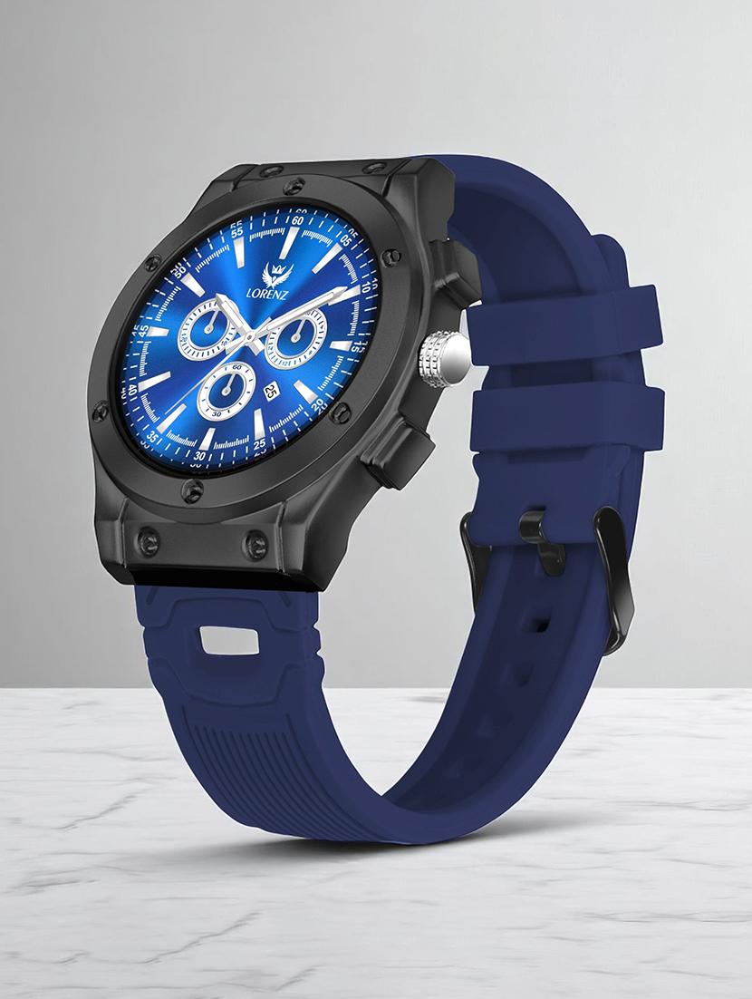 men's black dial sporty analog watch with silicone strap - 21981558 -  Zoom Image - 0