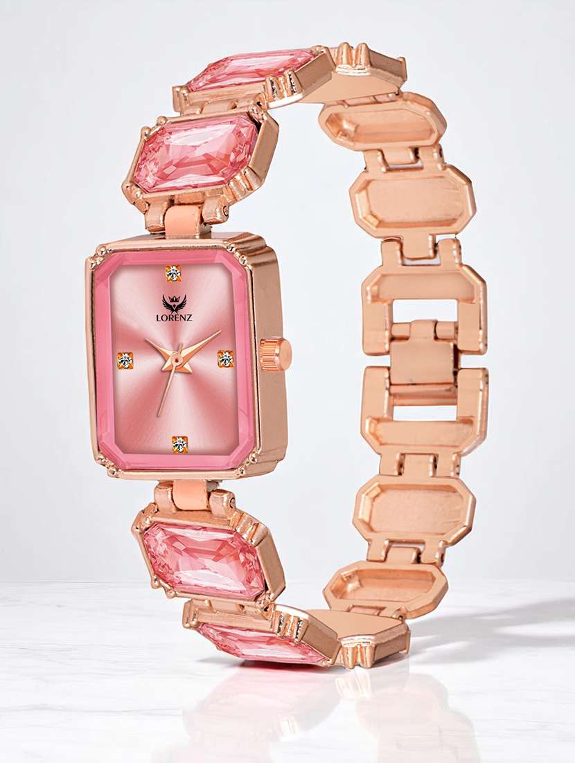 women rose gold dial bracelet watch 