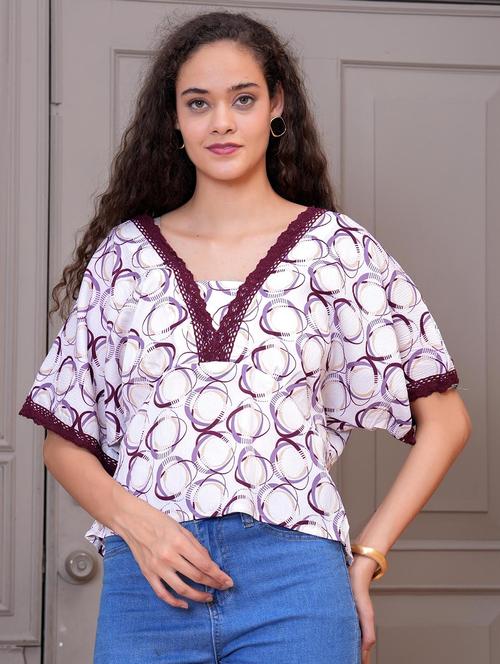 women white printed batwing sleeve top - 21981608 -  Standard Image - 0