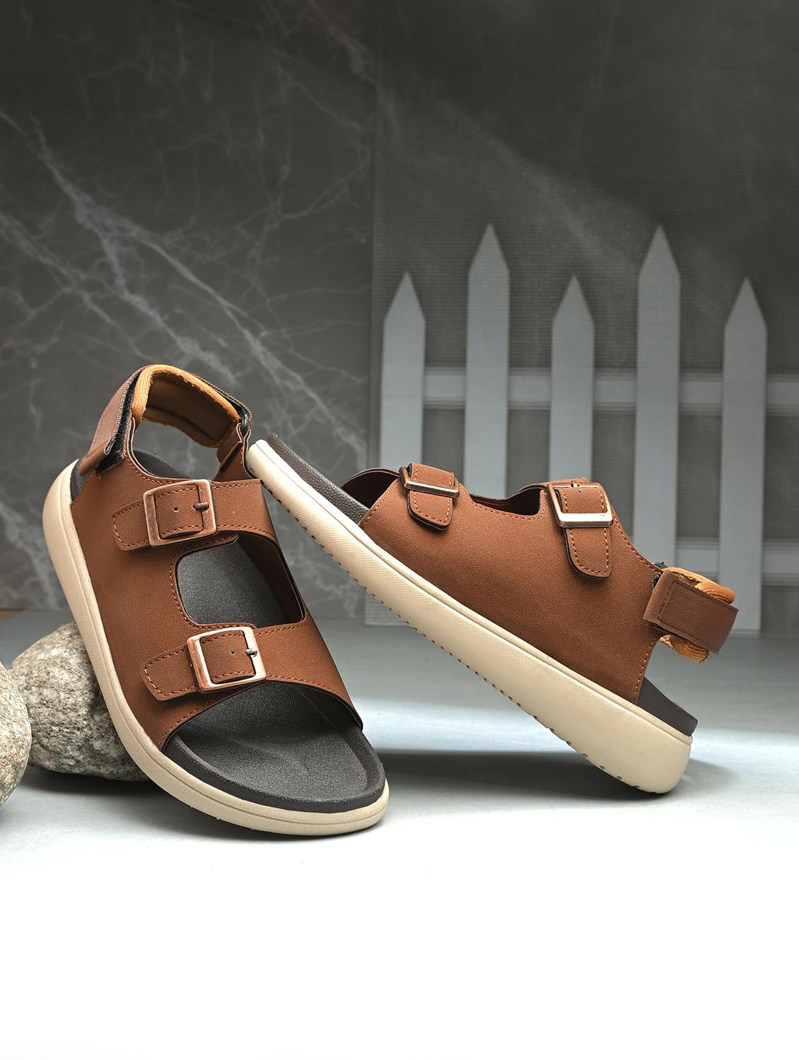 men solid back strap sandal - 21981702 -  Zoom Image - 0