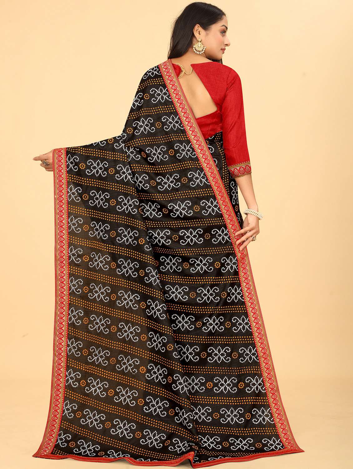 women bandhani printed saree with blouse - 21981708 -  Standard Image - 2