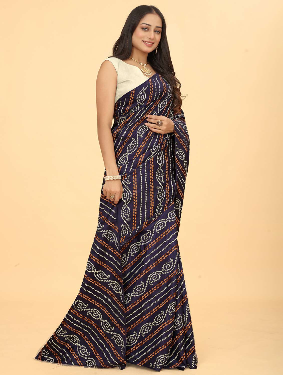 women bandhani printed saree with blouse - 21981722 -  Standard Image - 2
