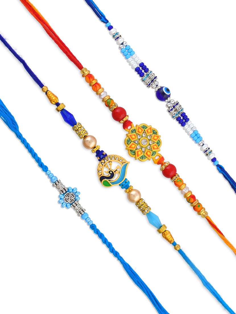 pack of 4 brass plated rakhi set - 21981747 -  Standard Image - 2