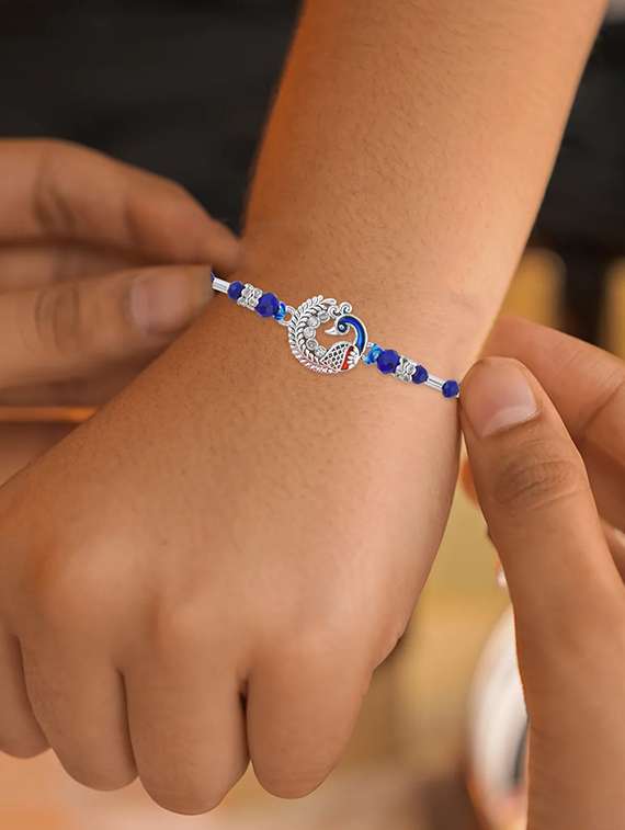 pack of 3 beaded rakhi set with roli and chawal - 21981764 -  Standard Image - 2