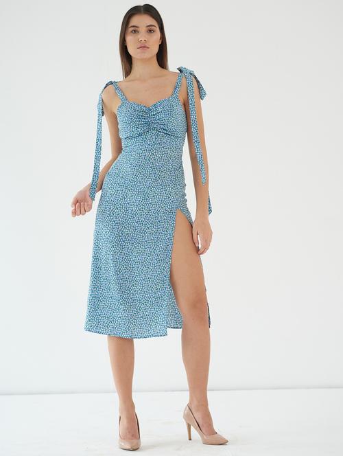 women floral print shoulder strap a-line dress - 21981772 - Standard Image - 0