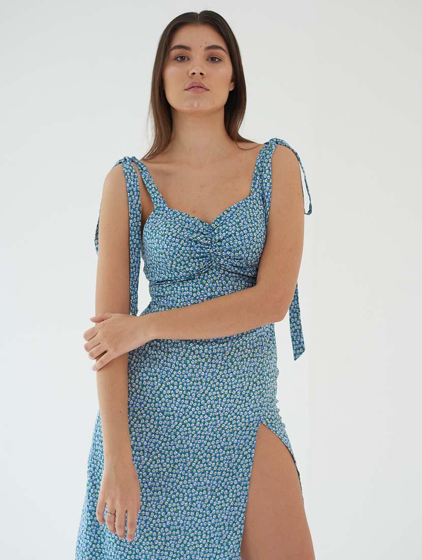 women floral print shoulder strap a-line dress - 21981772 - Standard Image - 2