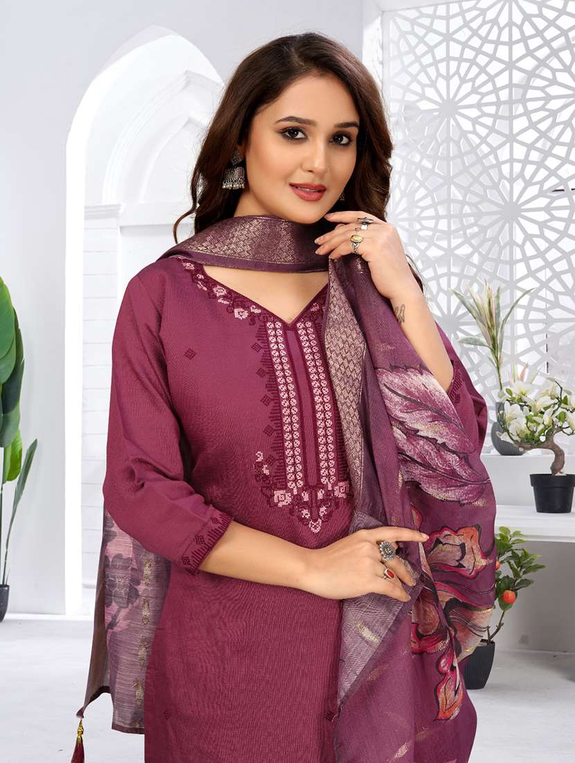 women three quarter sleeve kurta pant with dupatta set - 21981853 - Standard Image - 2