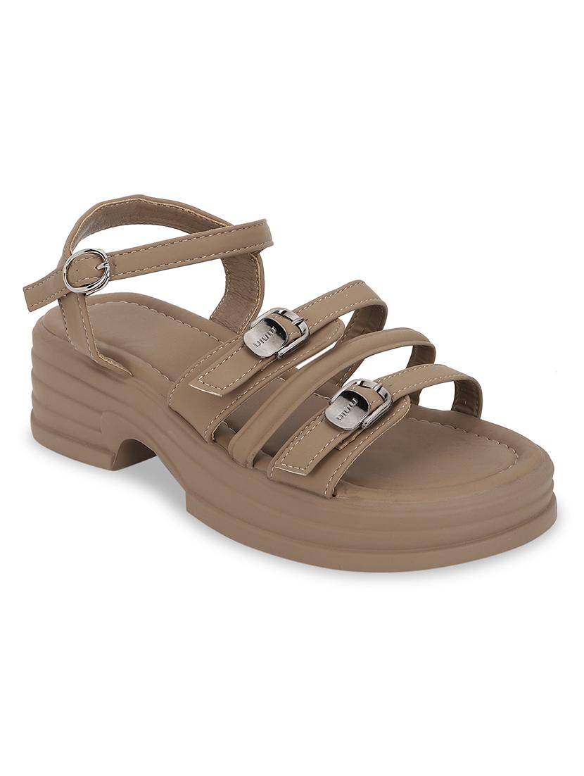 women beige ankle strap platform sandal - 21981895 - Standard Image - 2