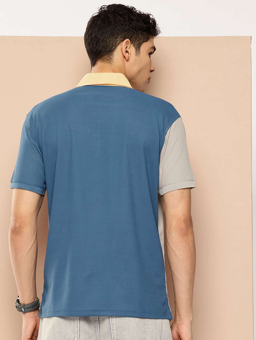 men color block short sleeve regular fit polo t-shirt - 21981914 - Standard Image - 2
