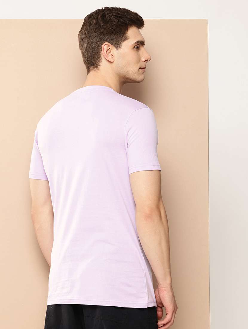 men front print round neck regular fit t-shirt - 21981918 - Standard Image - 2